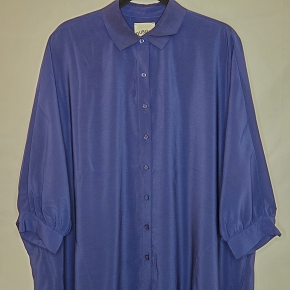 DUBGEE by Whoopi Oversized Tunic Size Med Relaxed Lagenlook Hi-low Dress - Picture 7 of 12